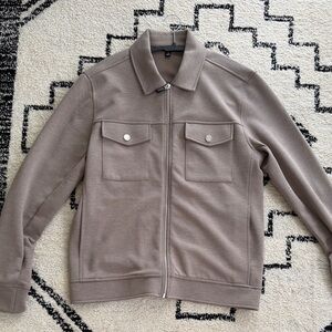 Men's Reiss Medina Taupe Zip-Up Jacket